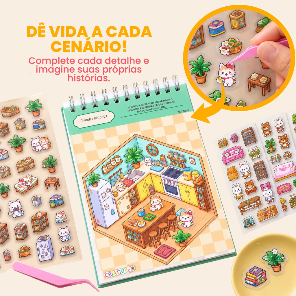 Minimundo Criativaê – Cenários 3D para Completar com Mais de 200 Adesivos