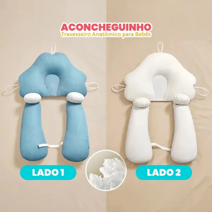 Aconcheguinho - Travesseiro anatômico para bebês premium e antialérgico