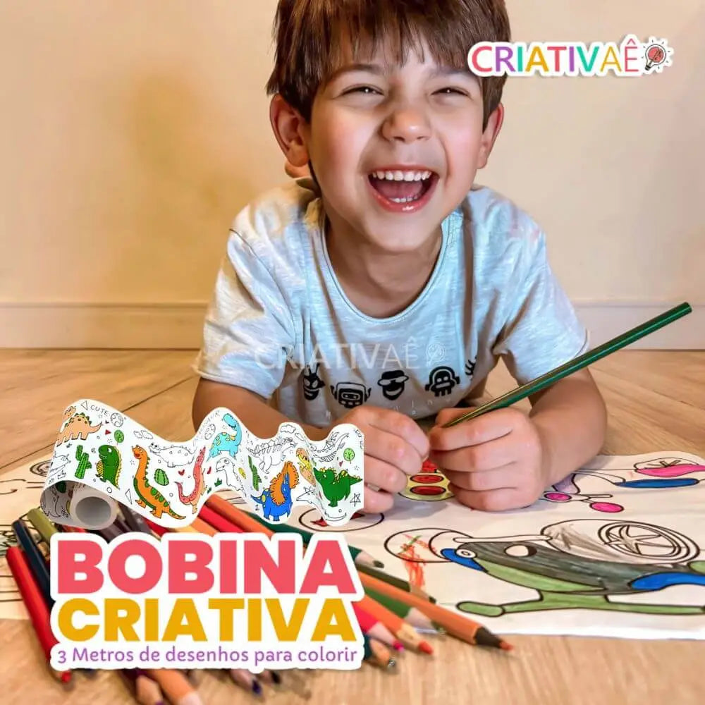 Bobina Criativa de Desenhos (3 Metros e mais de 1000 Desenhos) + Brinde Exclusivo 3+ Criativaê