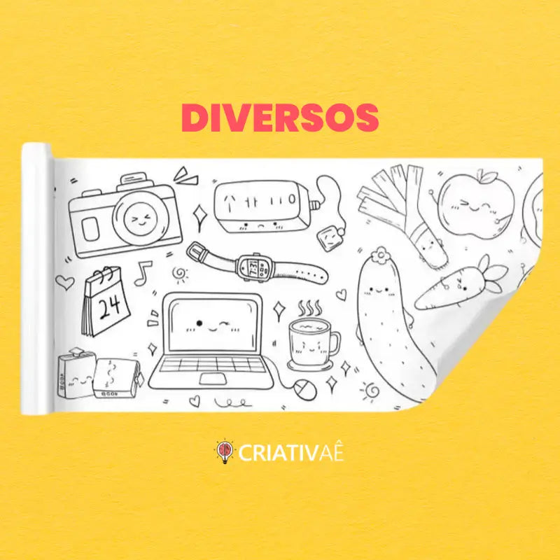 Bobina Criativa de Desenhos da Criativaê (3 Metros e mais de 1000 Desenhos Coláveis)