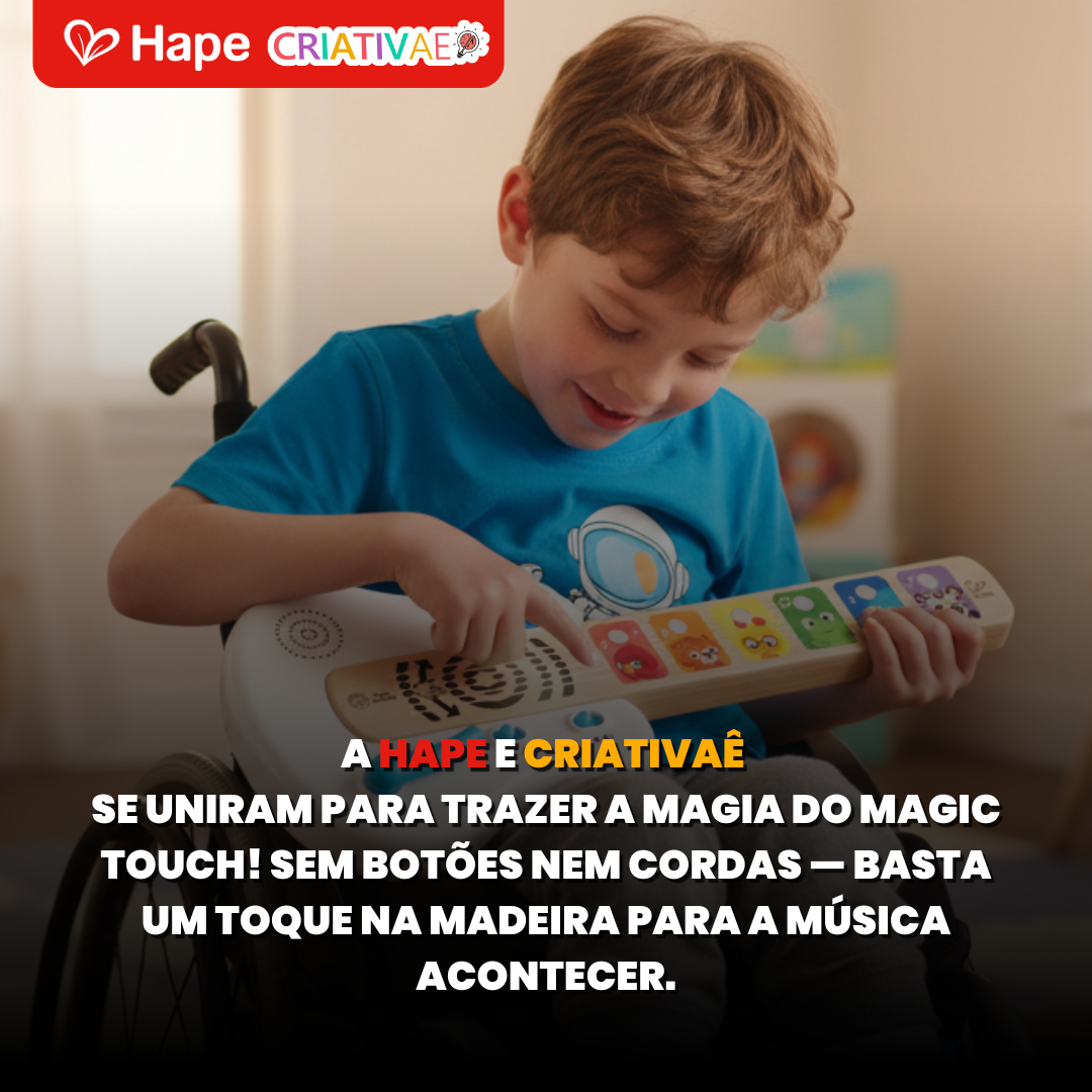 Guitarra Infantil Brinquedo Musical Educativo de Madeira com Magic Touch â Hape Baby Einstein