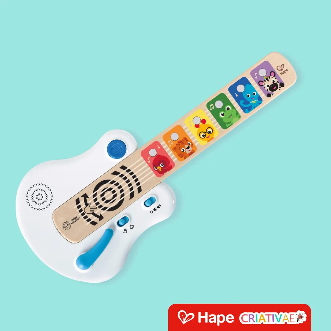 Guitarra Infantil Brinquedo Musical Educativo de Madeira com Magic Touch â Hape Baby Einstein