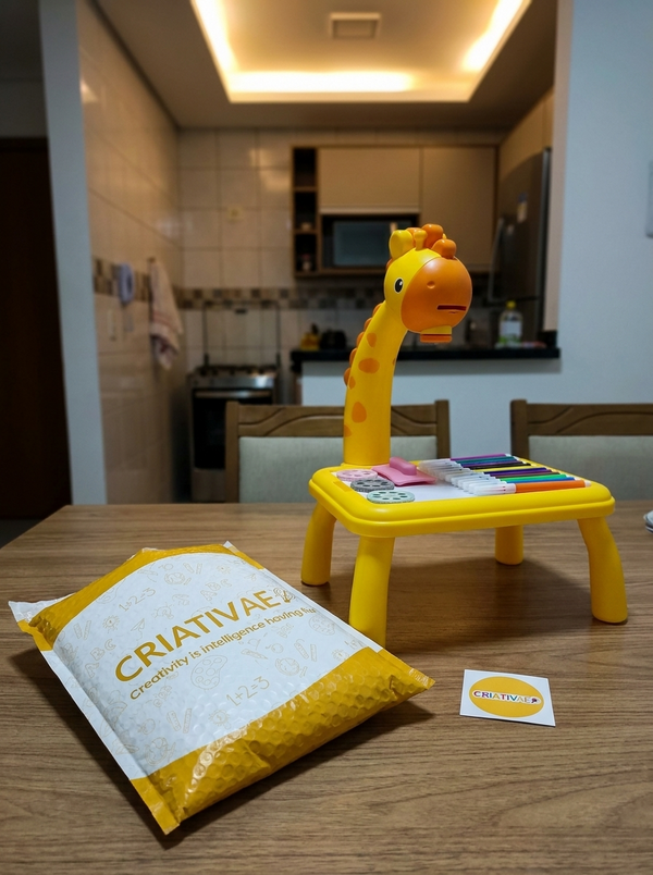 Table Kids recem chegada com a embalagem oficial Criativae e adesivo da marca
