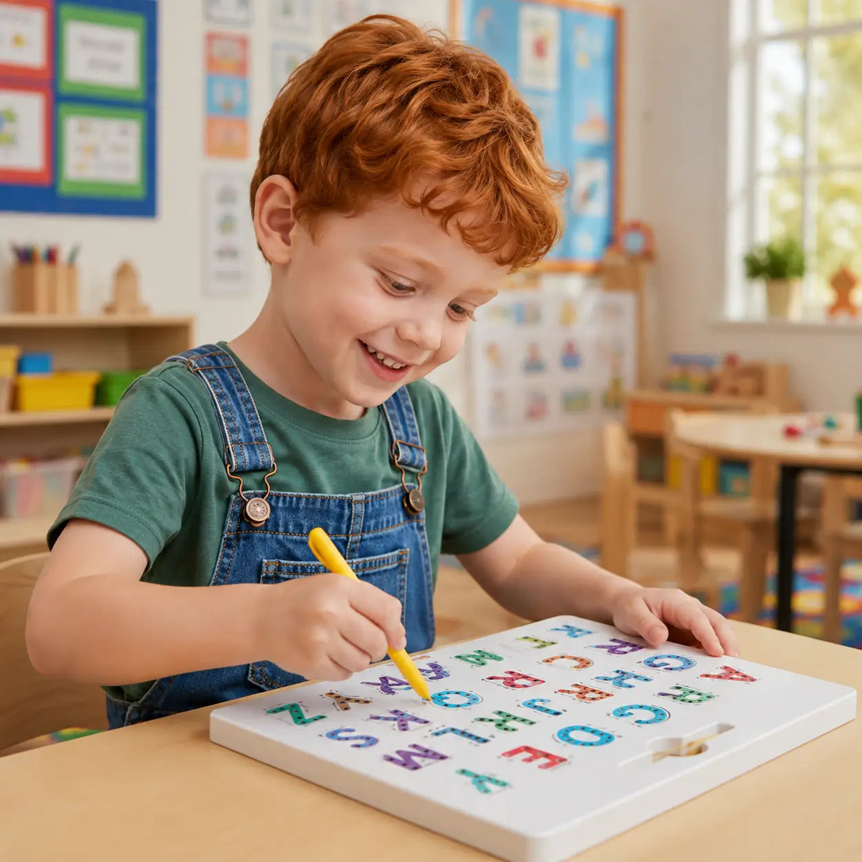 Depois — Quadro Magnético de Traçado de Letras Alfabéticas Educativo de Dupla Face | CRIATIVAE