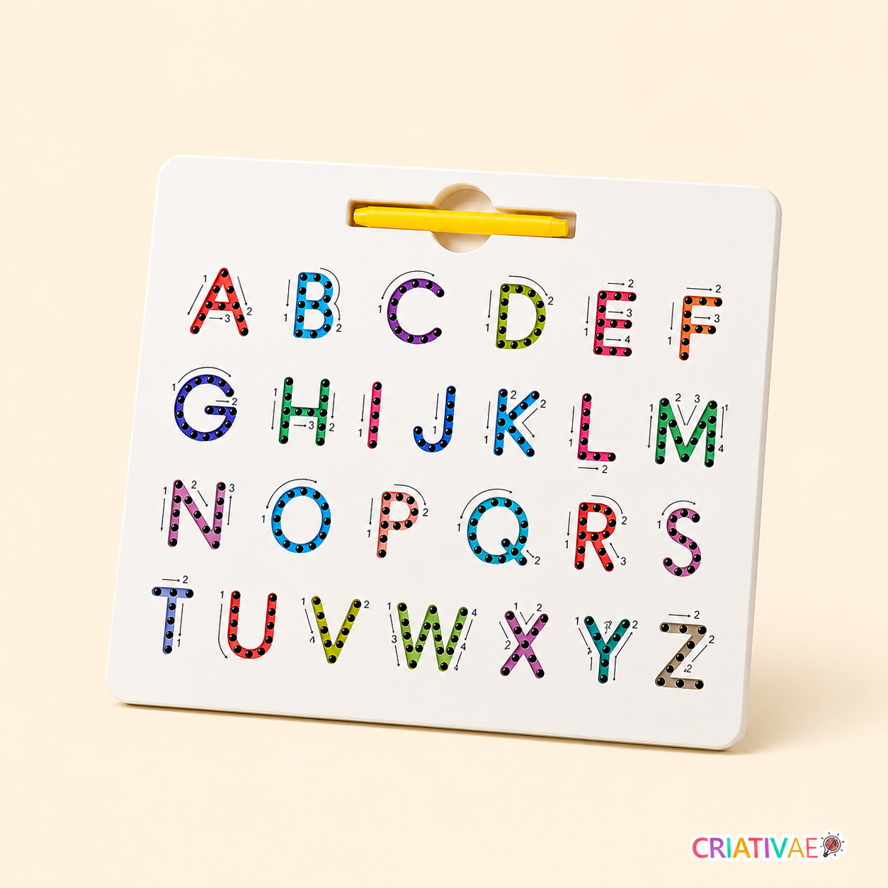 Quadro Magnético de Traçado de Letras Alfabéticas Educativo de Dupla Face | CRIATIVAE