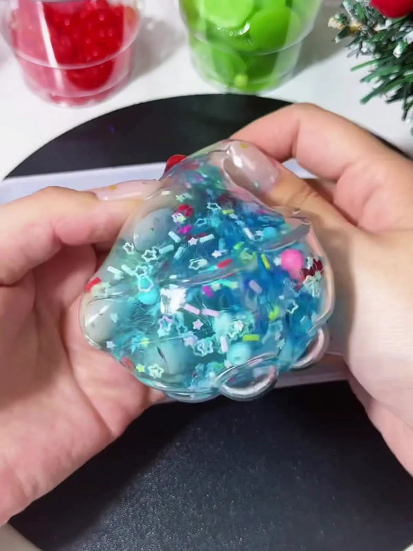 Patinha azul com glitter