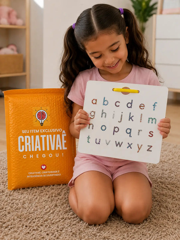 Quadro Magnético de Traçado de Letras Alfabéticas Educativo de Dupla Face | CRIATIVAE