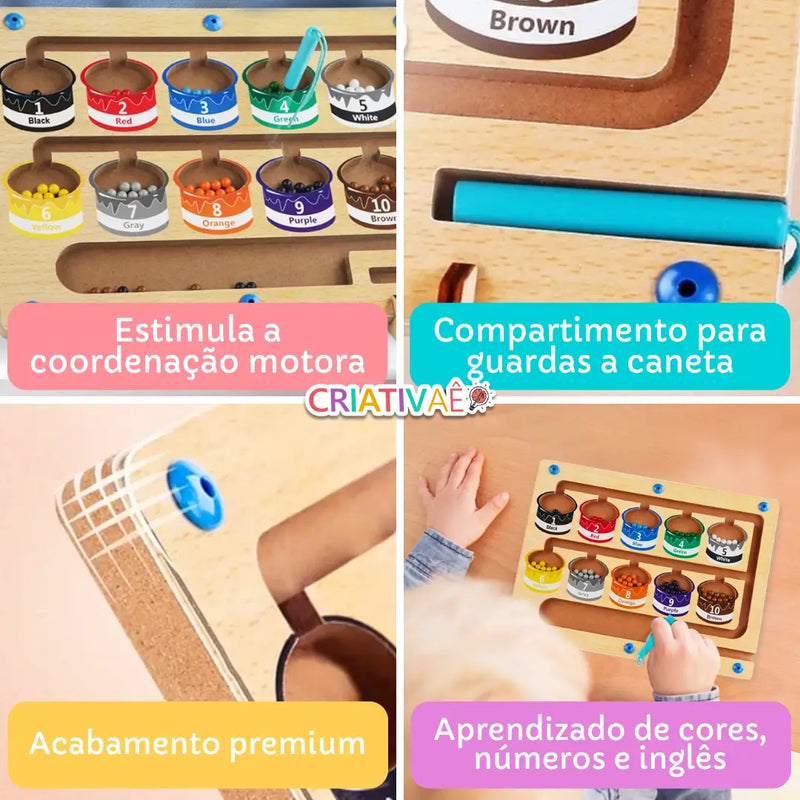 ColorMag Tabuleiro - Brinquedo Montessori Treinamento Motor Fino