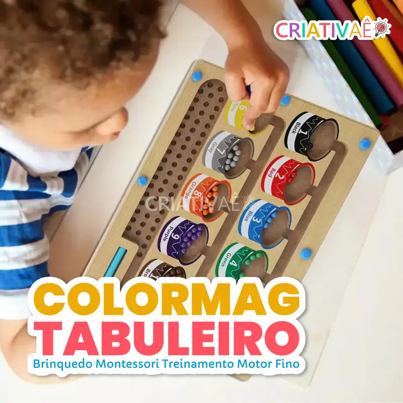 ColorMag Tabuleiro - Brinquedo Montessori Treinamento Motor Fino