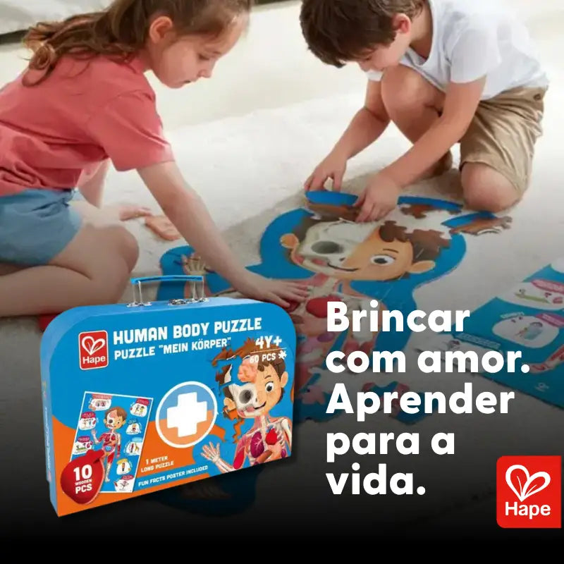 Quebra-Cabeça Corpo Humano Gigante 3D e Anatomia Infantil | Hape
