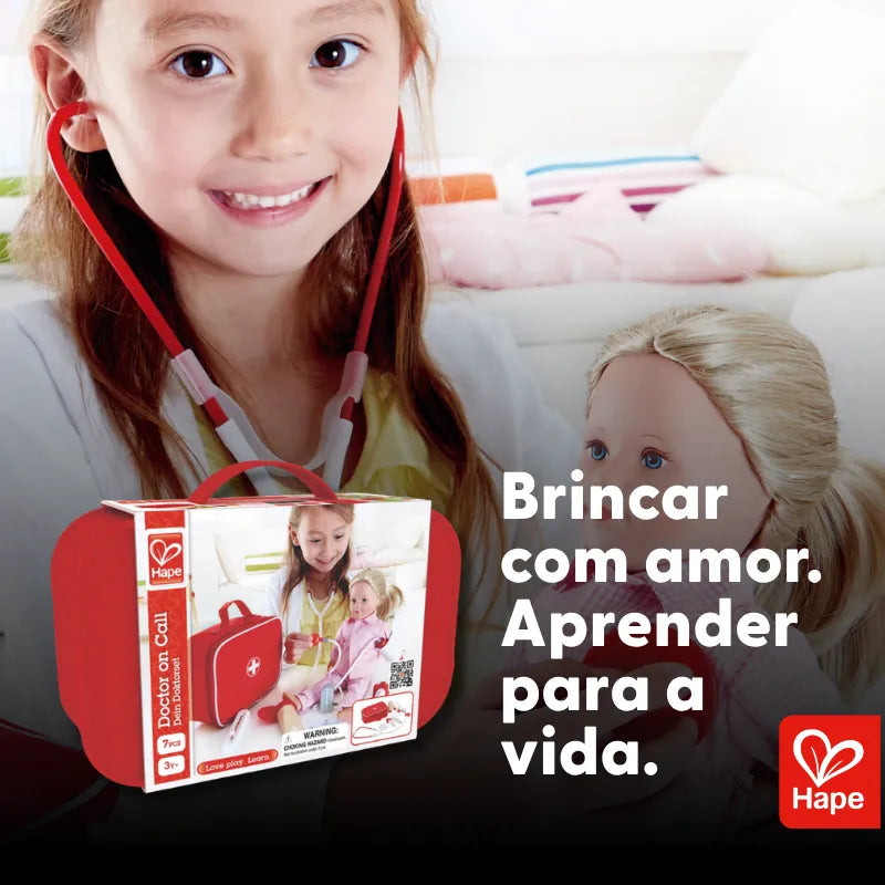 Kit Médico Infantil Completo de Madeira com Estetoscópio | Hape
