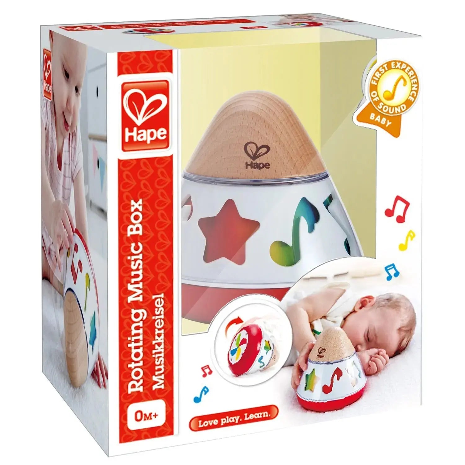 Caixa de Música Giratória Brinquedo Sensorial de Madeira com Design Alemão – Hape