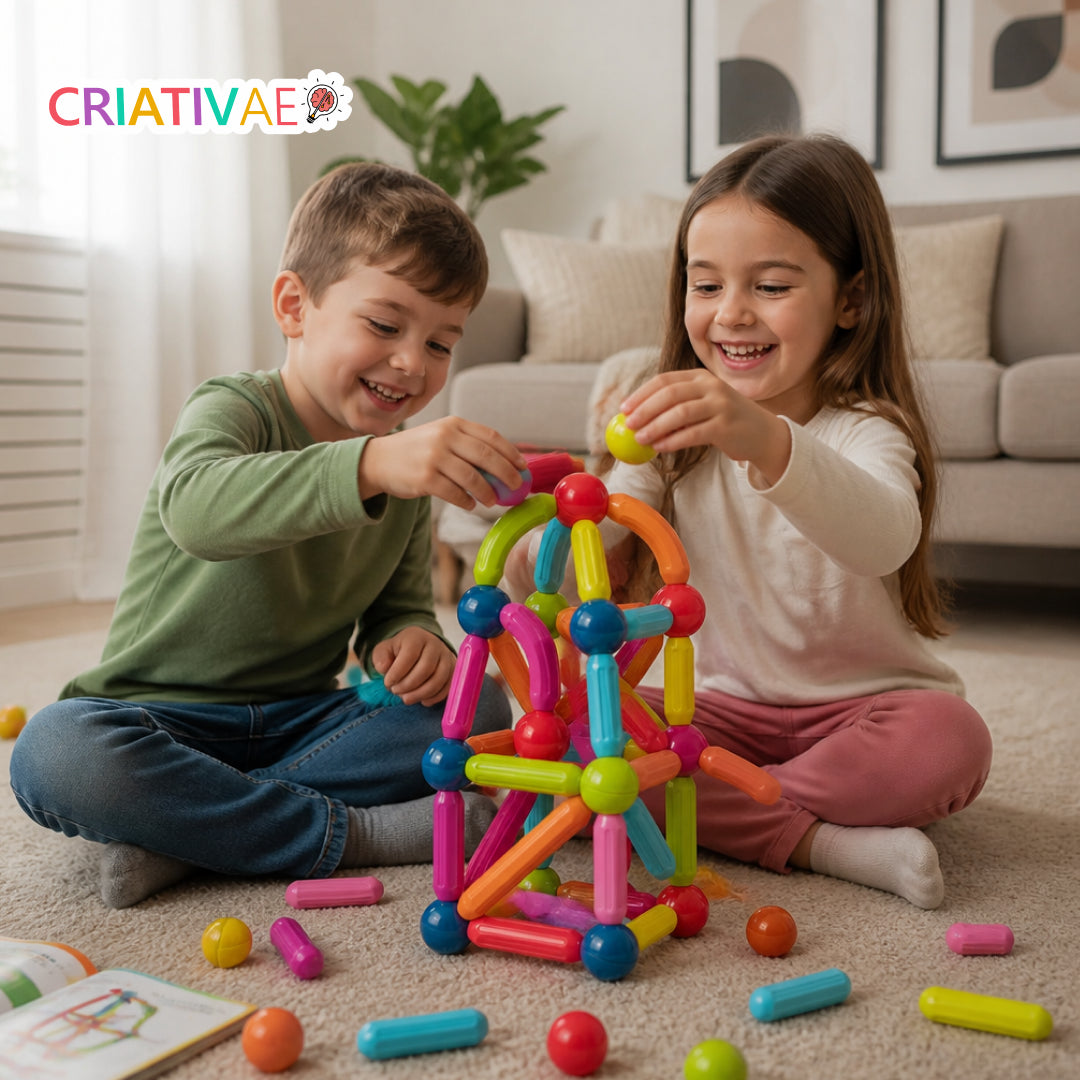 Magna Kids - Conjunto de Bolas e Hastes Magnéticas Criativaê