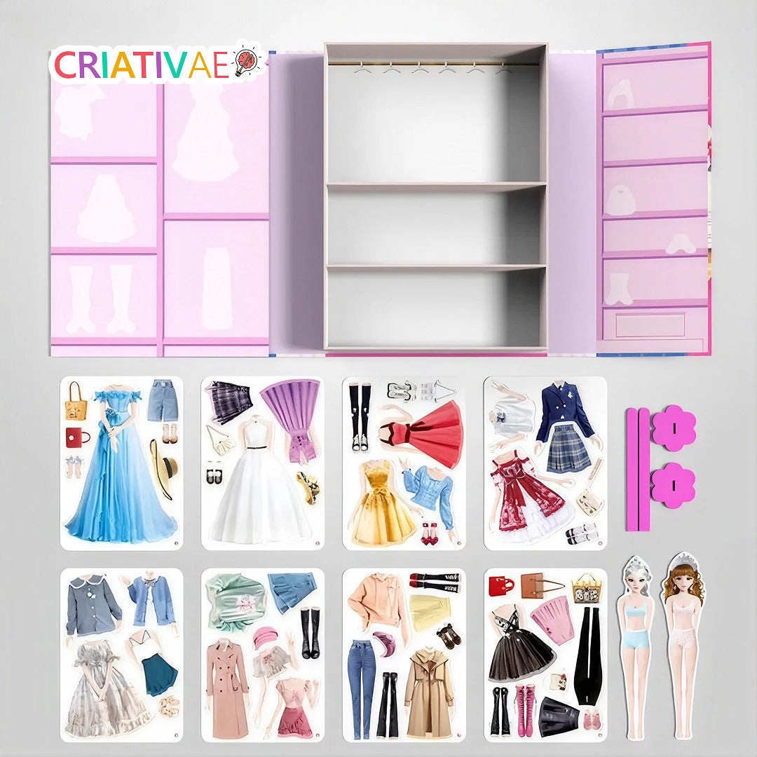Styldoll Criativaê - Nova Boneca Fashionista com Roupas Magnéticas