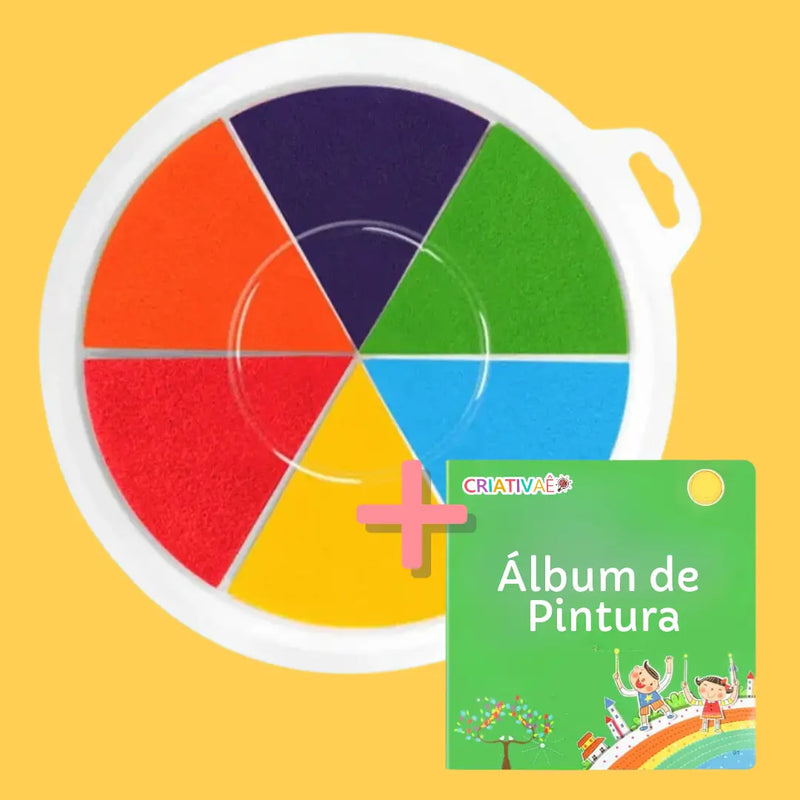 KIT Pintura Criativa - Pintura à Dedo Montessori Criativaê + Álbum de Pintura (Atóxico e Lavável)