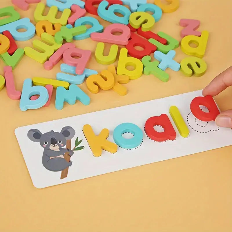 Jogo de Alfabetização e Ortografia para Crianças - Aprender a Soletrar com Cartas e Letras de Madeira | CRIATIVAE