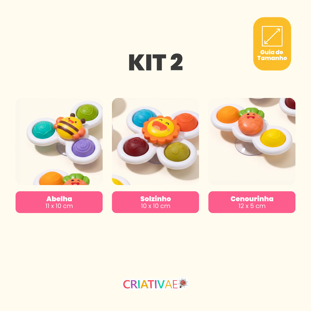Spin Pop Criativaê - KIT de Brinquedos Giratórios Interativos