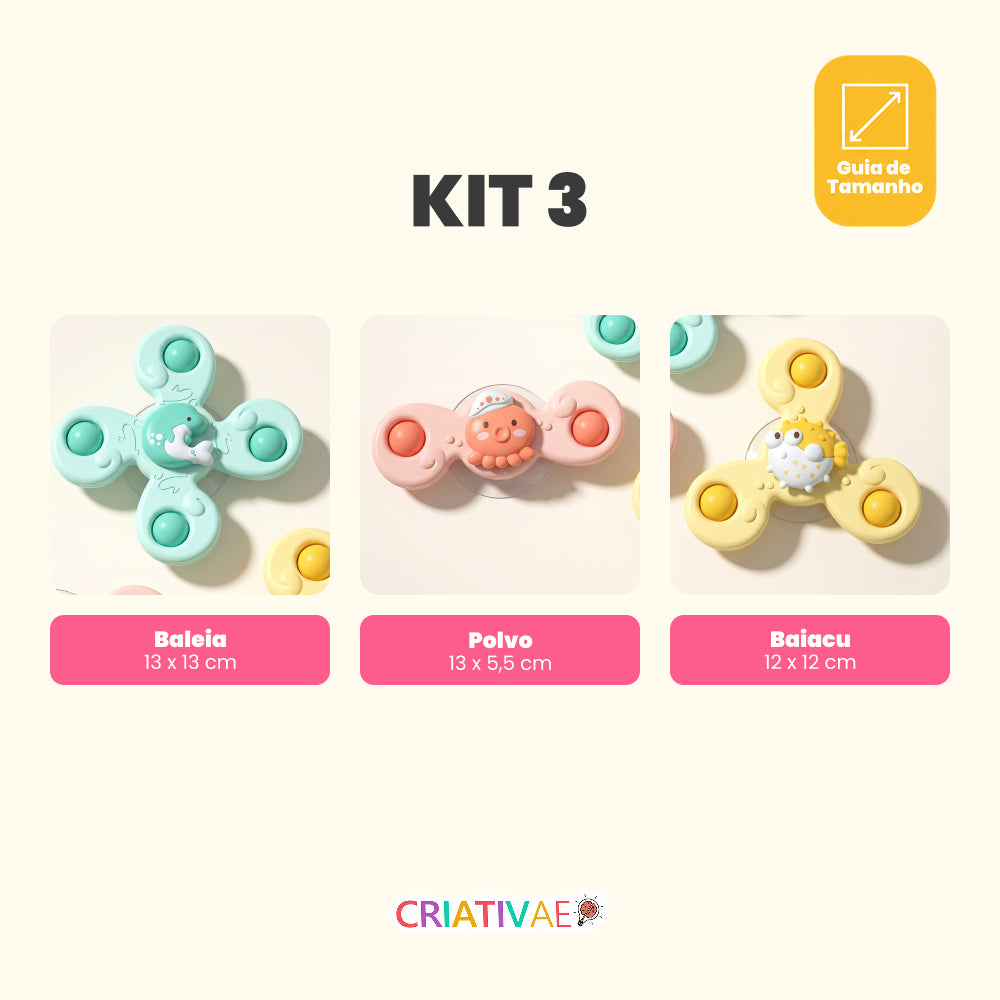Spin Pop Criativaê - KIT de Brinquedos Giratórios Interativos