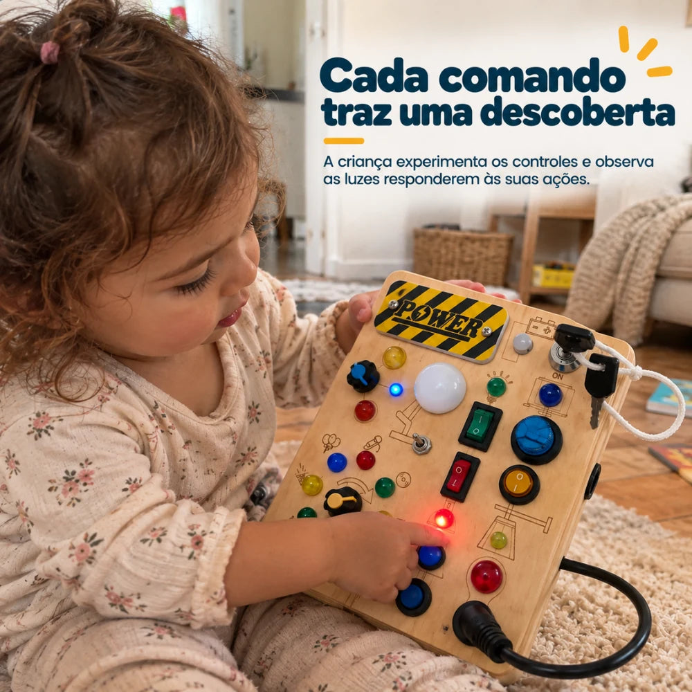 Busy Kids Criativaê - Painel Sensorial Montessori com Luzes