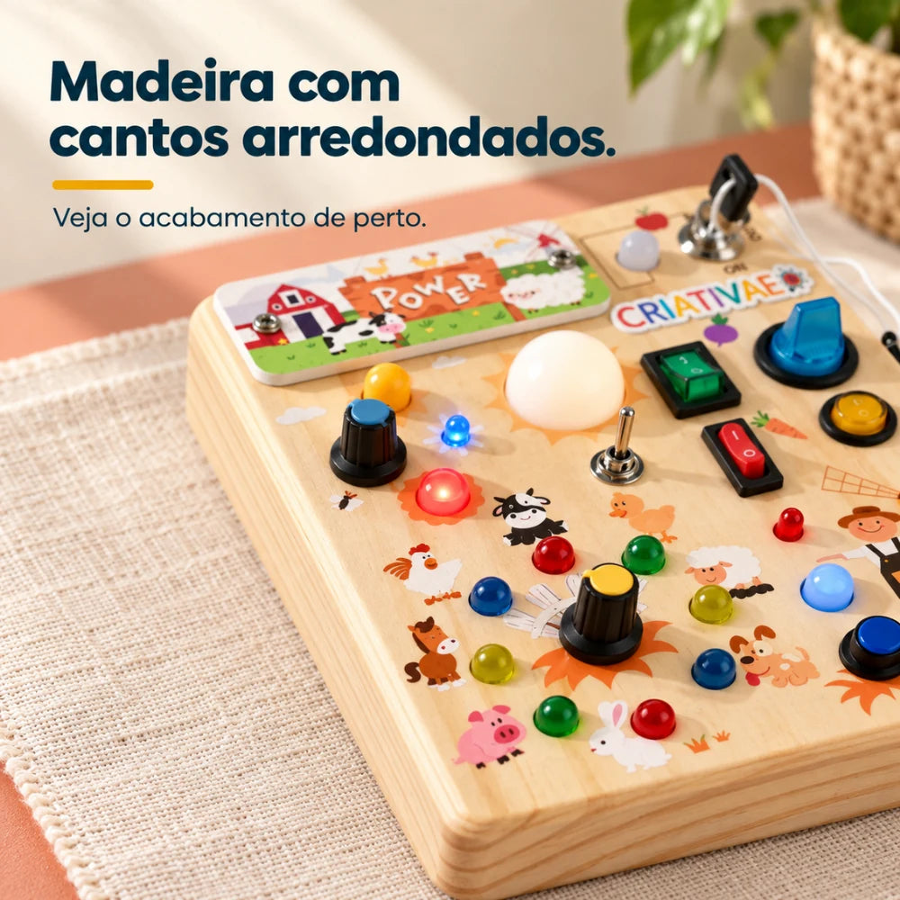 Busy Kids Criativaê - Painel Sensorial Montessori com Luzes