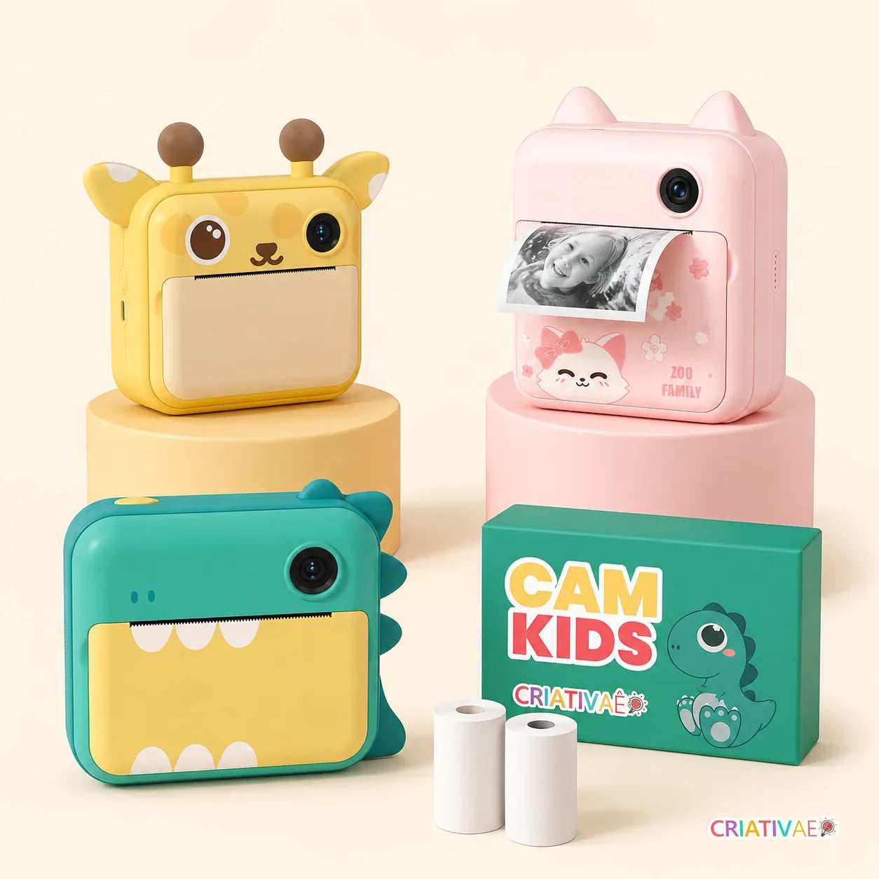 Cam Kids - Câmera Infantil de Impressão Instantânea Criativaê