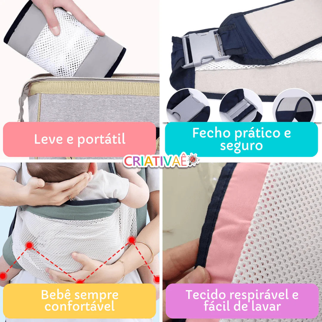 Canguruko - Sling Ajustável para Transporte Seguro do Bebê + Brinde Exclusivo 0-2 Criativaê
