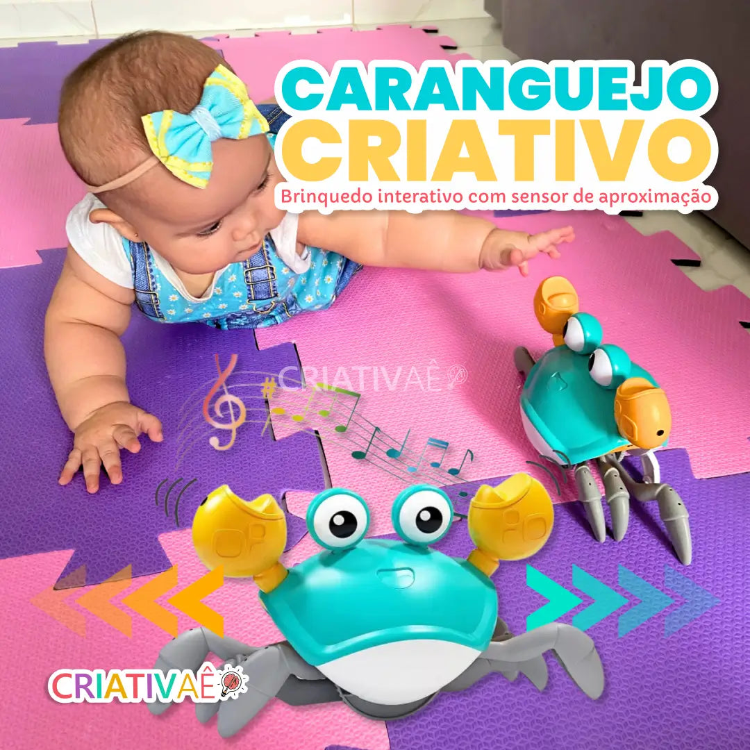 Caranguejo Criativo com Sensor de Obstáculos, Música e Luzes Caranguejo Criativo com Sensor de Obstáculos, Música e Luzes Criativaê