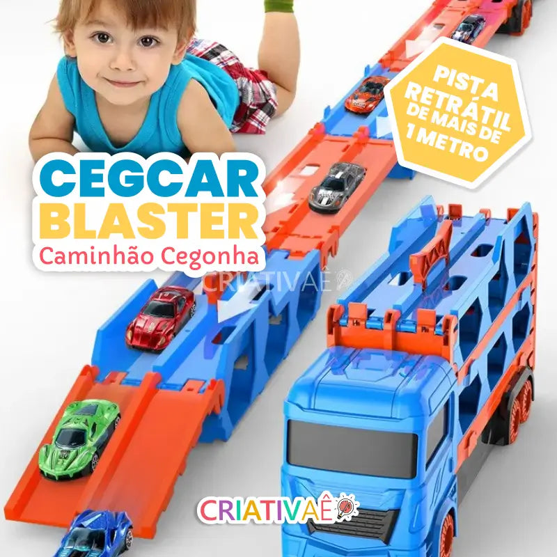 CegCar Blaster - Caminhão Cegonha com Pista Retrátil CegCar Blaster - Caminhão Cegonha com Pista Retrátil Criativaê 