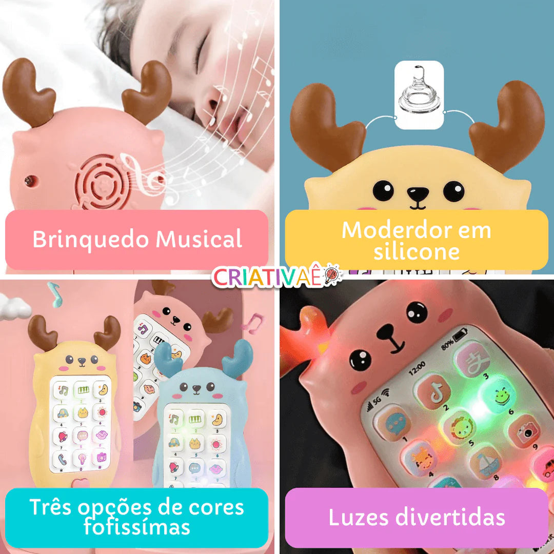 Celly Rena - Celular de Brinquedo Musical e Interativo + Brinde Exclusivo 0-2 Criativaê