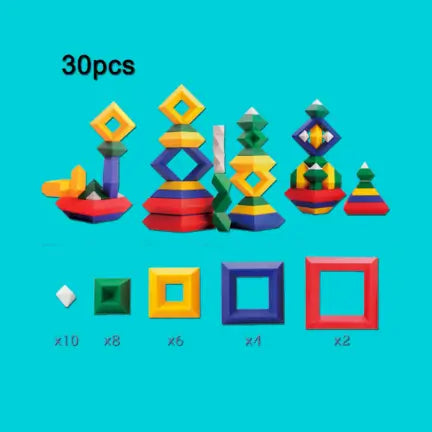 Empilhatudo - Formas para empilhar e criar esculturas 3+ Criativaê 30 pcs
