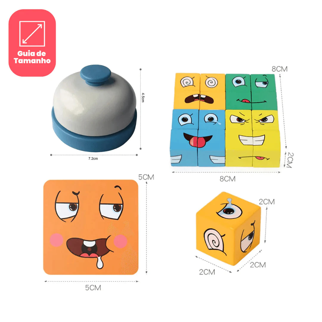 Expressadinho - Cubo Jogo de Expressões Faciais + Brinde Exclusivo 3+ Criativaê