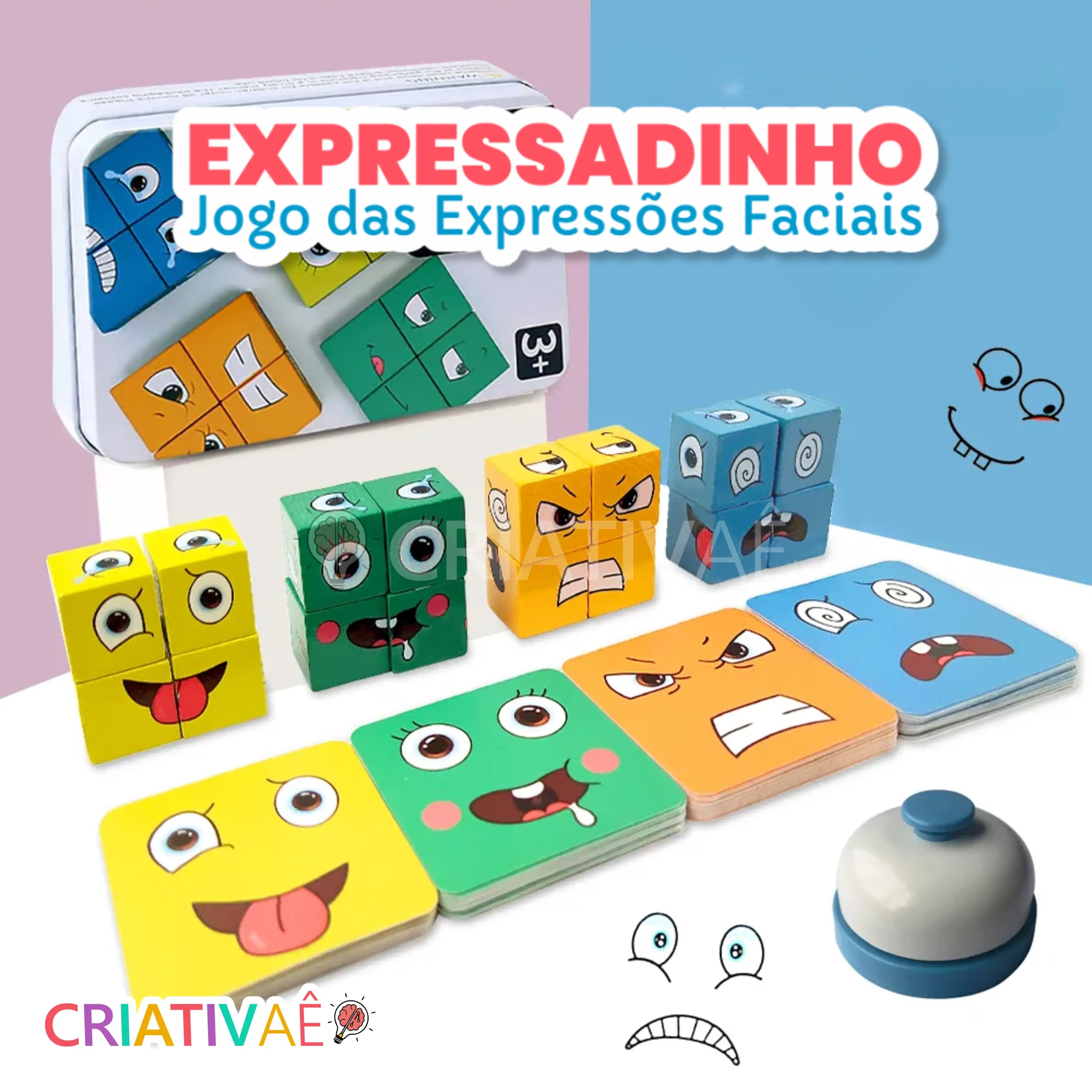 Expressadinho - Cubo Jogo de Expressões Faciais Expressadinho - Cubo Jogo de Expressões Faciais Criativaê