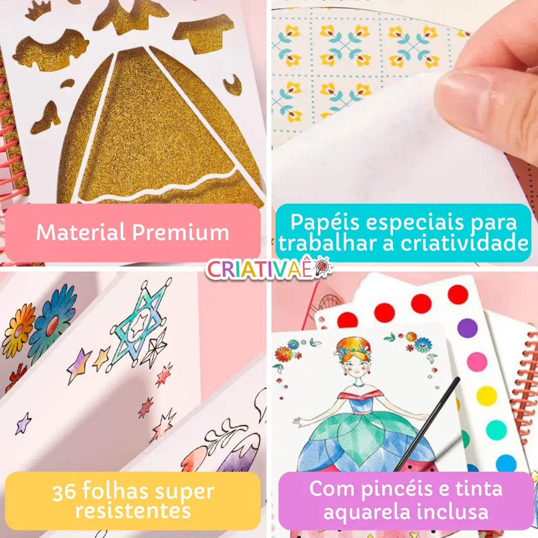 Fashion Criativ - Caderno Interativo Bonecas Trocam de Roupa Fashion Criativ - Caderno Interativo Bonecas Trocam de Roupa Criativaê