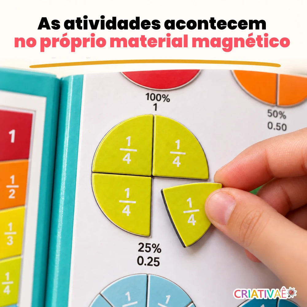 Fraciona Criativaê™ — Kit Didático Magnético com 102 Peças para Aprender Frações na Prática