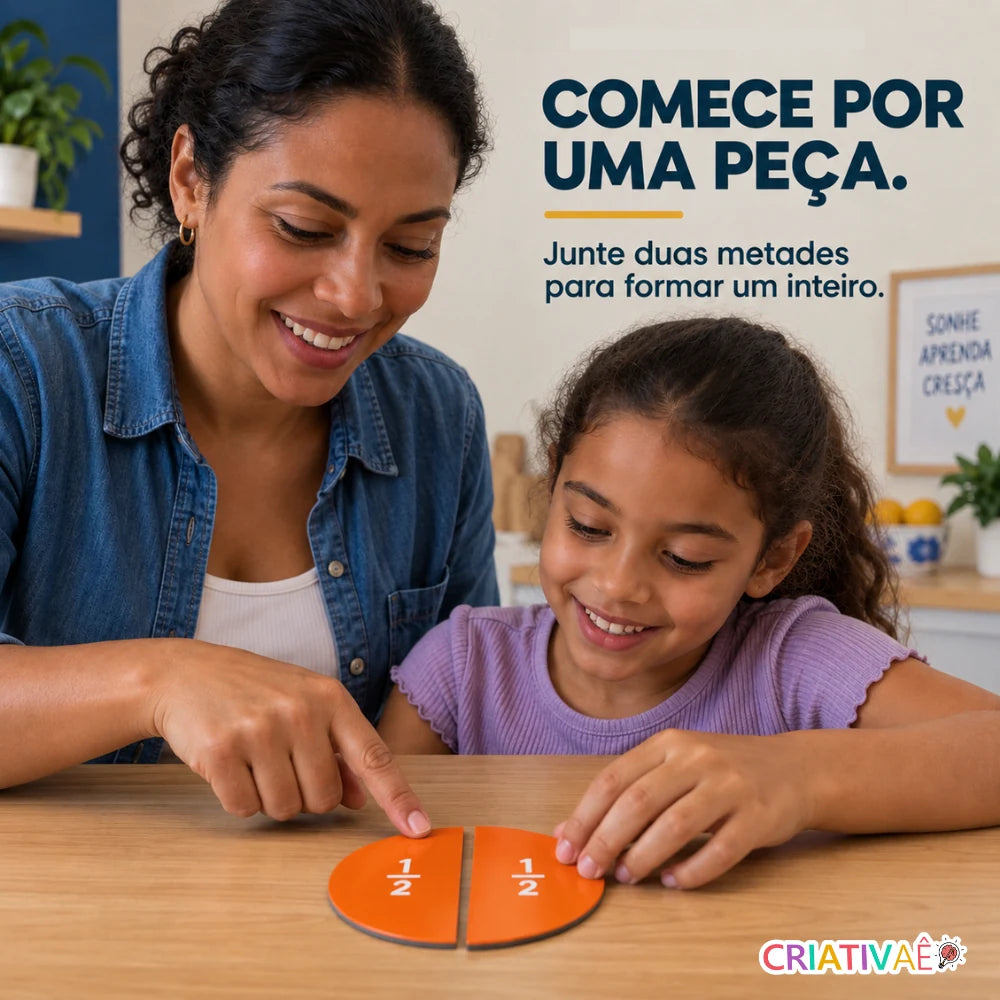Fraciona Criativaê™ — Kit Didático Magnético com 102 Peças para Aprender Frações na Prática