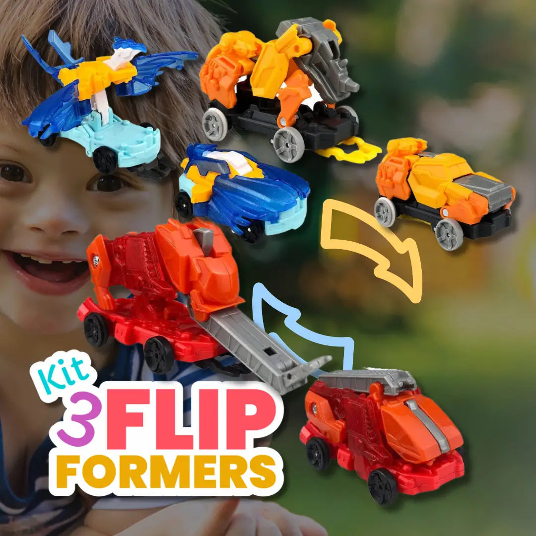Kit 3 Flip Formers - Carrinhos Transformers Animais Kit 3 Flip Formers - Carrinhos Transformers Animais Criativaê