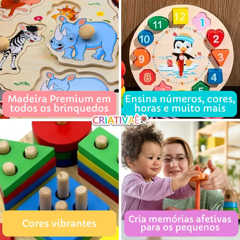 KIT Diversa Kids com 7 Brinquedos Educacionais Montessori KIT Diversa Kids com 7 Brinquedos Educacionais Montessori Criativaê 