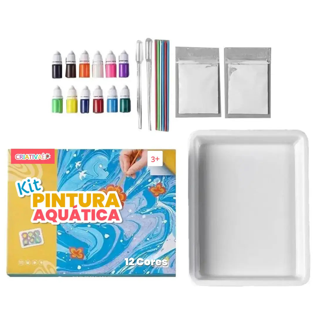 Kit Pintura Aquática 3+ Criativaê 12 Cores