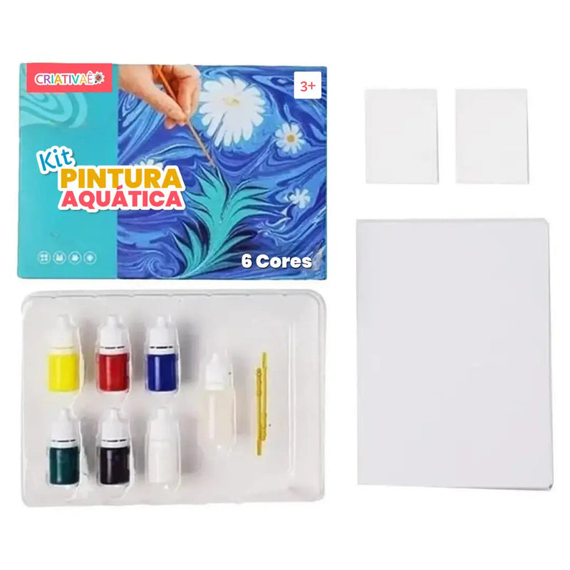 Kit Pintura Aquática 3+ Criativaê 6 Cores 