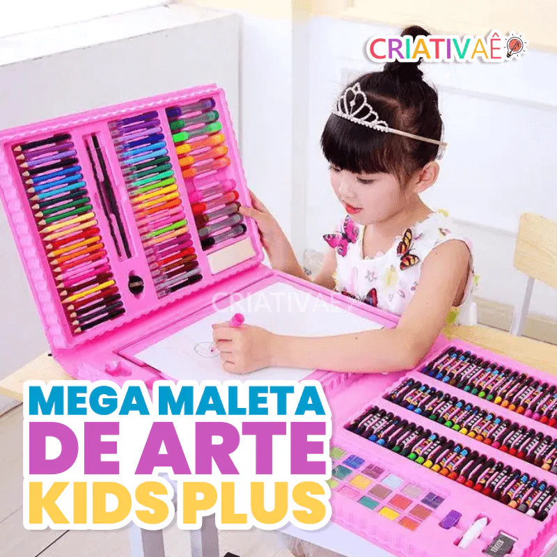 Mega Maleta de Arte Kids Plus + Brinde Exclusivo 3+ Criativaê 