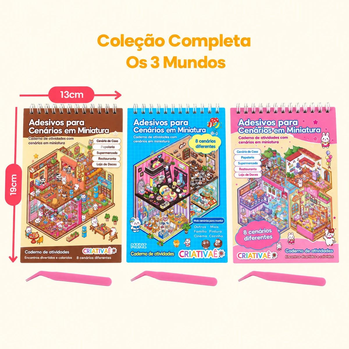 Minimundo Criativaê – Cenários 3D para Completar com Mais de 200 Adesivos