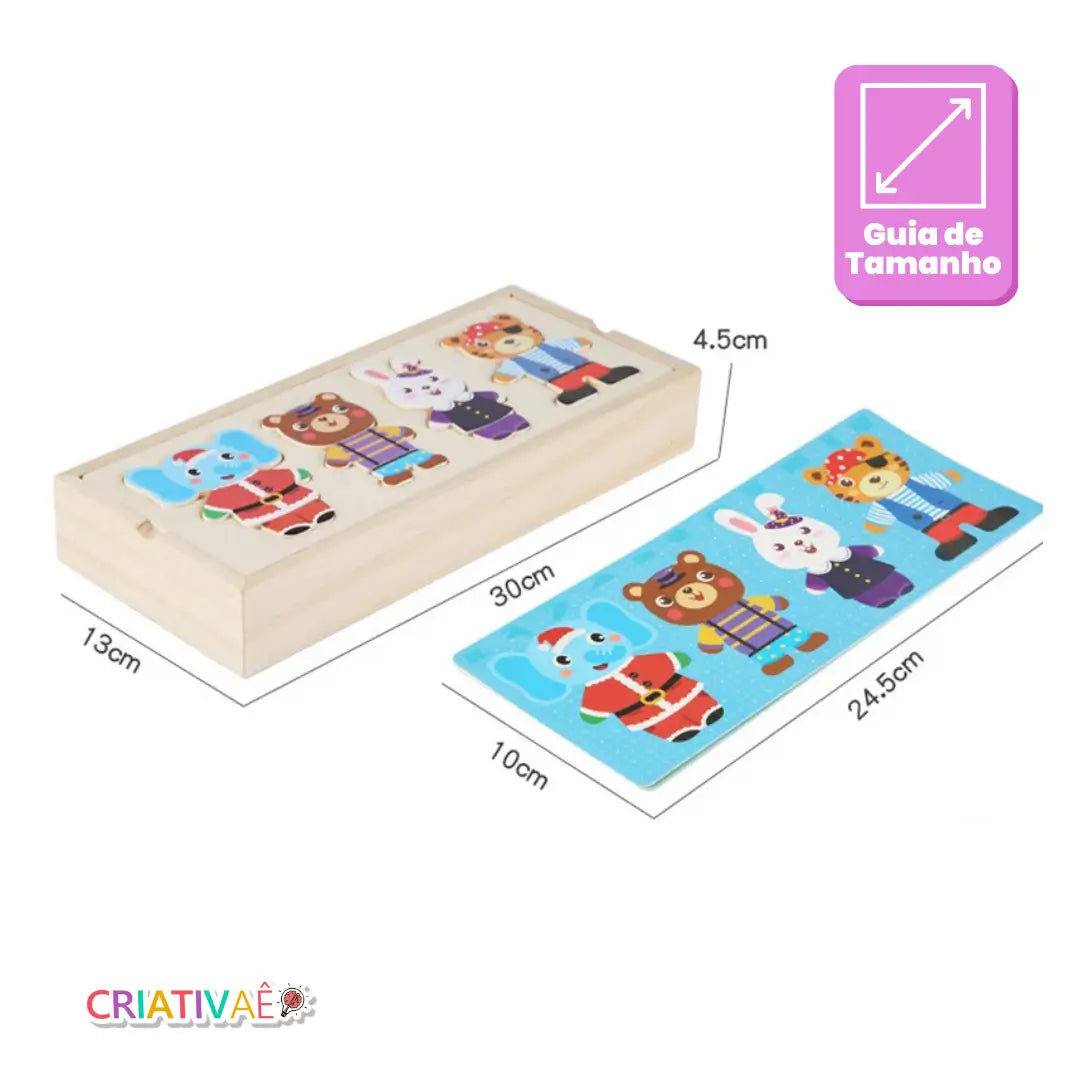 Monta Bichinhos - Quebra Cabeça de Madeira Monta Bichinhos - Quebra Cabeça de Madeira Criativaê