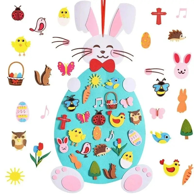Rabbit Felt - Painel Interativo Temático de Coelho 3+ Criativaê