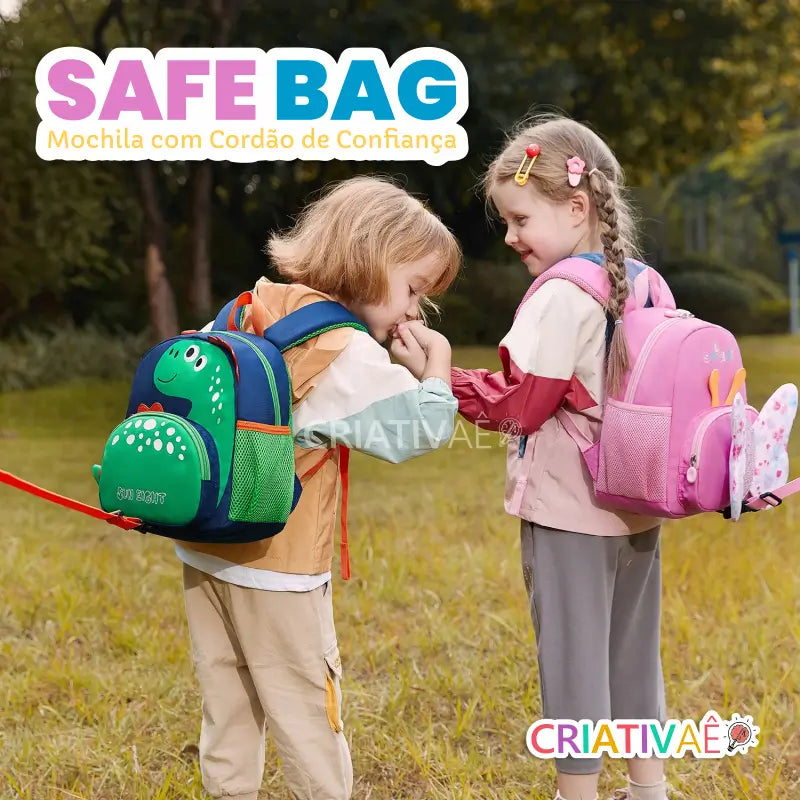 SafeBag - Mochila com Cordão de Confiança + Brinde Exclusivo 3+ Criativaê