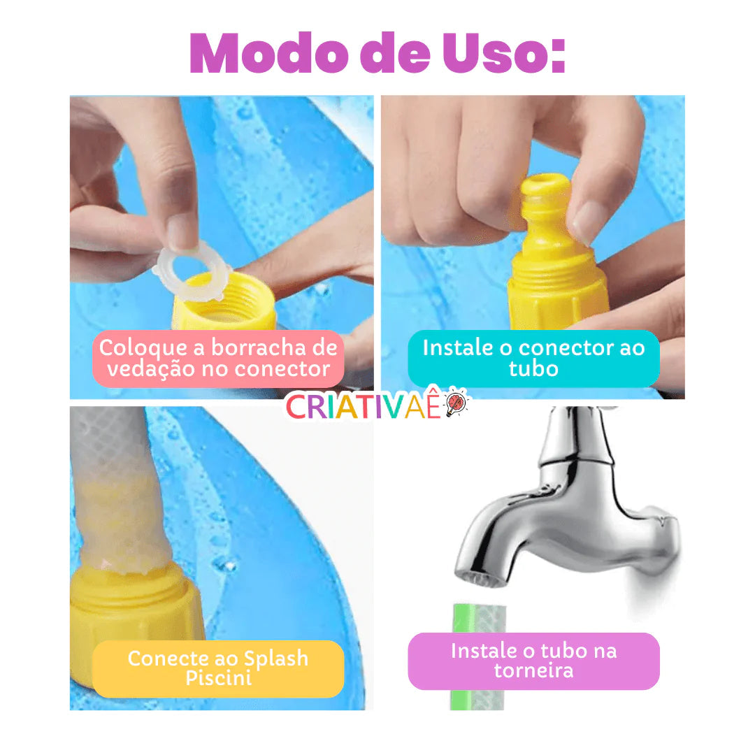 Splash Piscini - Piscina Chafariz com Aspersor de água + Brinde Exclusivo 3+ Criativaê