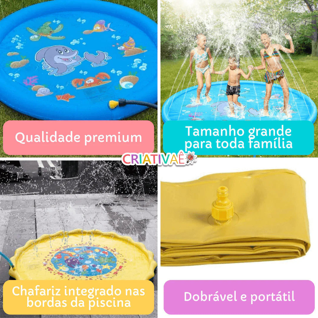 Splash Piscini - Piscina Chafariz com Aspersor de água + Brinde Exclusivo 3+ Criativaê