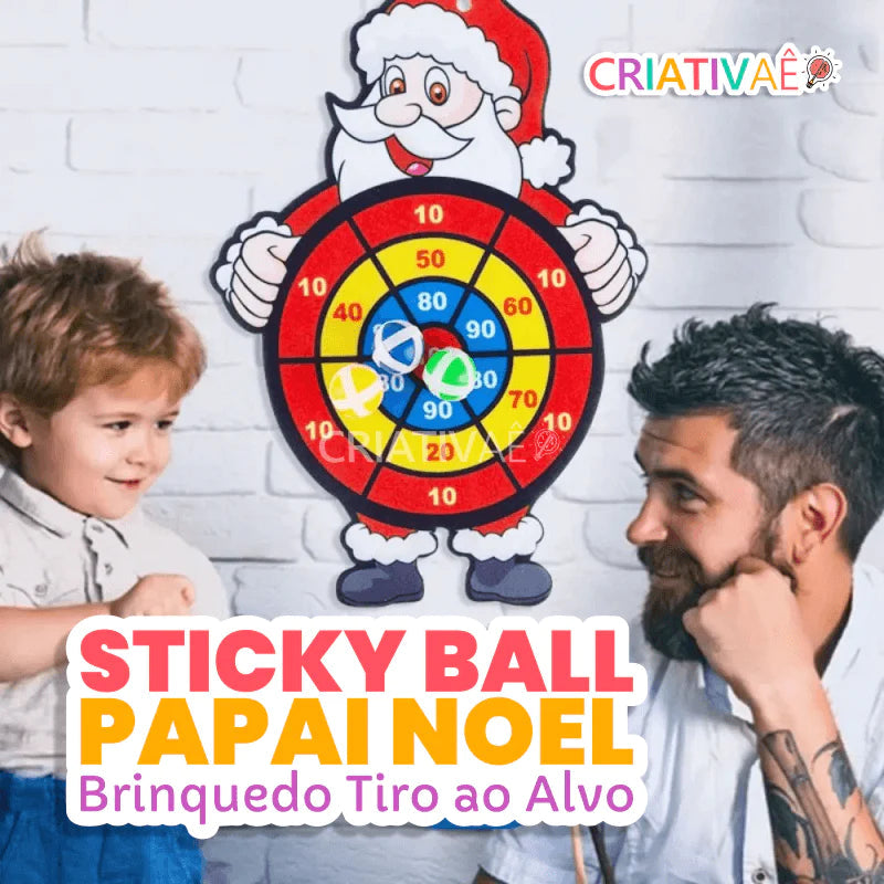 Sticky Ball Papai Noel - Brinquedo de Bola ao Alvo + Brinde Exclusivo 3+ Criativaê