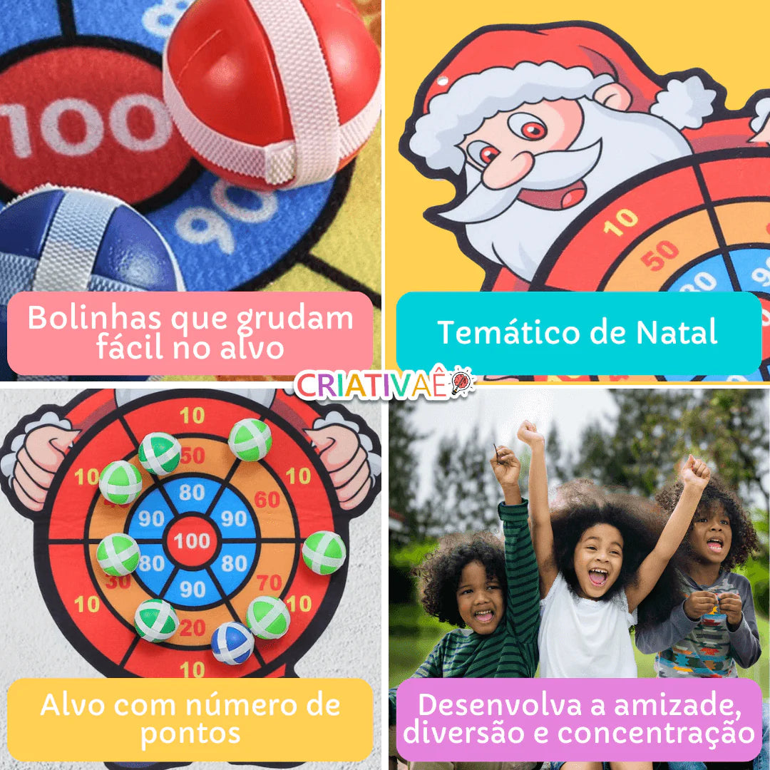 Sticky Ball Papai Noel - Brinquedo de Bola ao Alvo + Brinde Exclusivo 3+ Criativaê