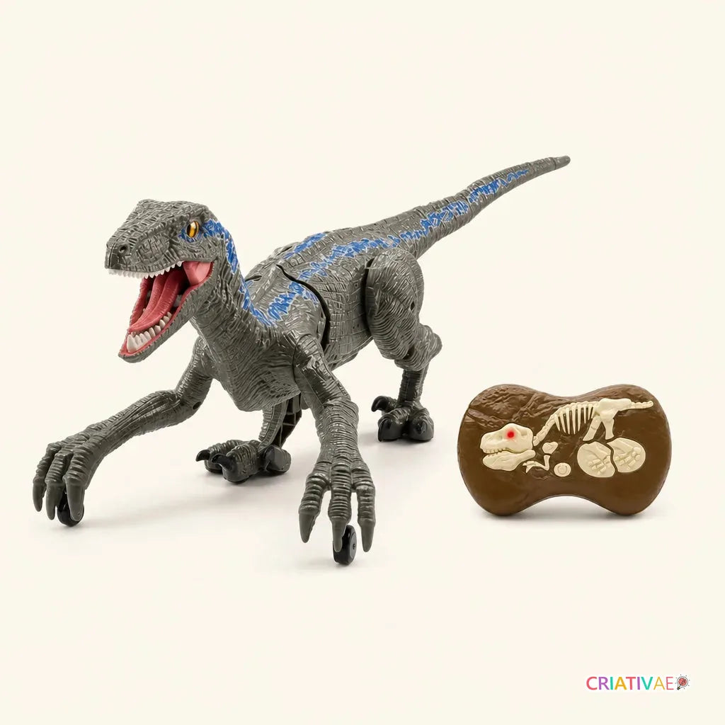 T-RunRex dinossauro de controle remoto em marcha com controle em formato de fóssil
