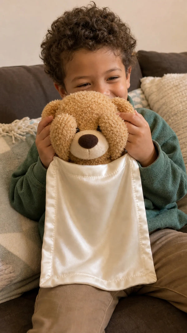 Foto de cliente: crianca com Teddy Esconde em casa